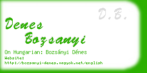 denes bozsanyi business card